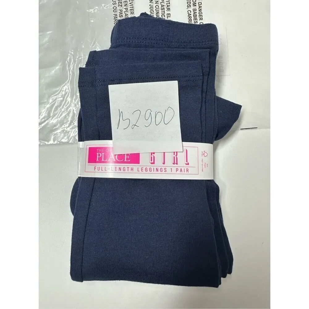 NWT The Children's Place Girl's Full-Length Leggings Navy Size L(10-12)